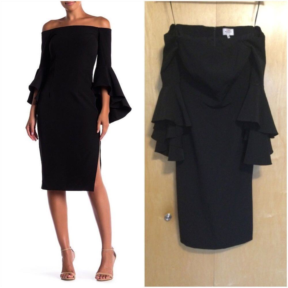 Milly Selena Italian Cady Bell Sleeve Dress - Picture 1 of 13